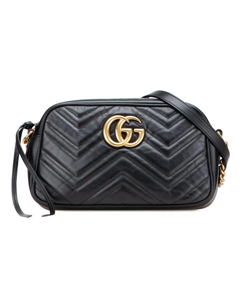 Gucci Hobo Bags Small GG Marmont Matelasse Leather Crossbody schwarz Schwarz