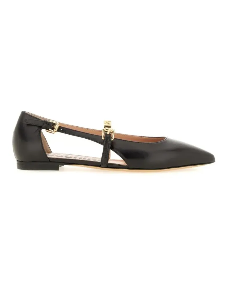 Moschino Leather Ballerina schwarz Schwarz