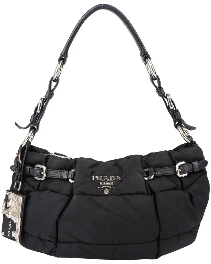 Prada Crossbody Bags  Black Nylon Puffer Shoulder Bag schwarz Schwarz