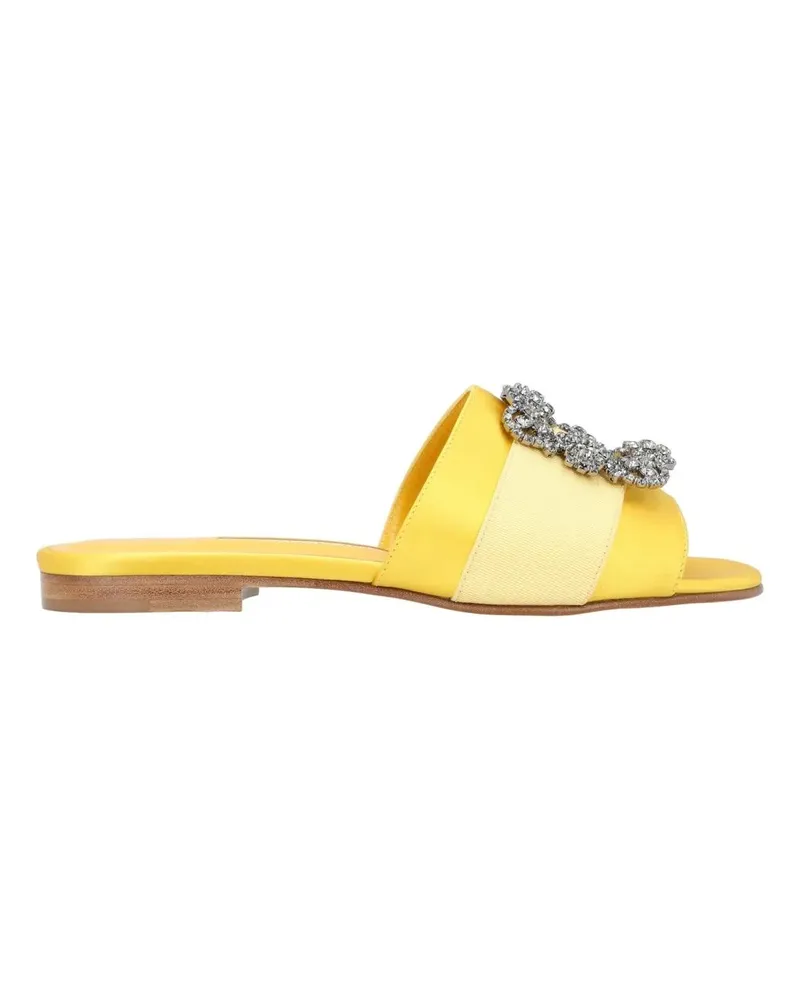 Manolo Blahnik Sandalen Martamod Flat Yellow gelb Gelb