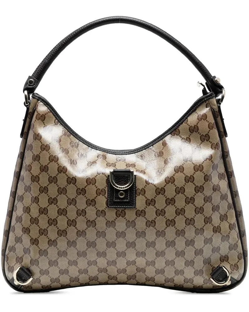 Gucci Hobo Bags GG Crystal Abbey D Ring Shoulder Bag braun Braun