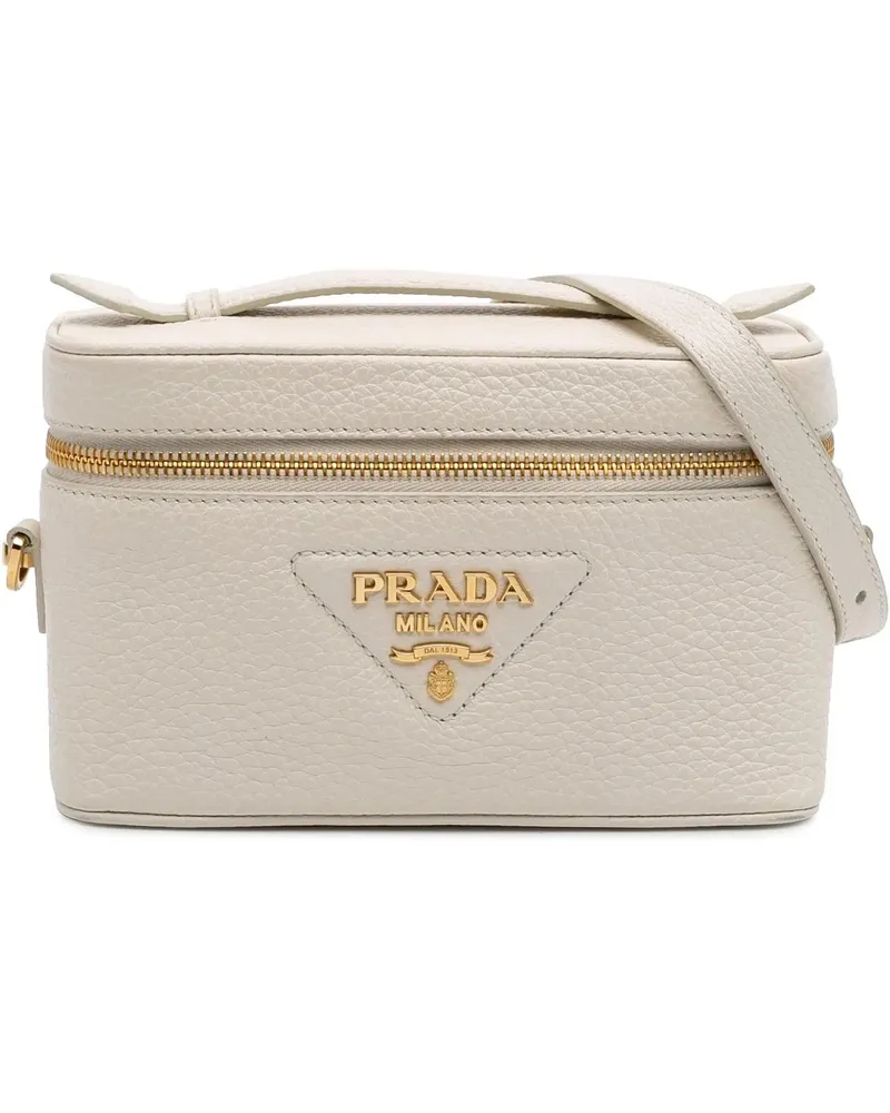 Prada Kosmetiktaschen Mini Vitello Daino Vanity Bag weiß Weiß