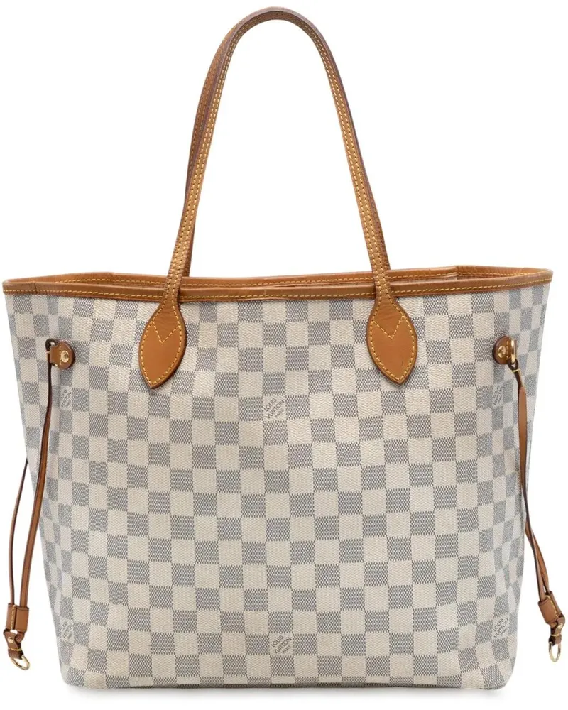 Louis Vuitton Shopper Damier Azur Neverfull MM weiß Weiß