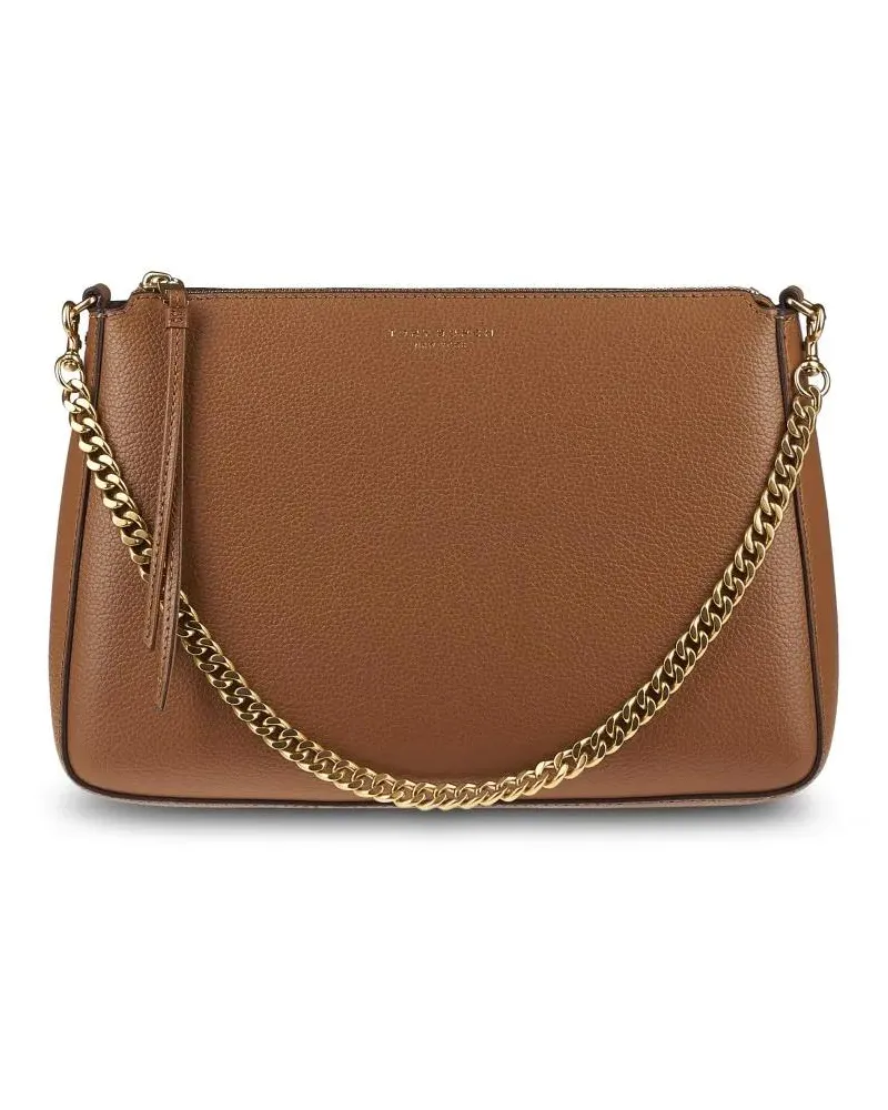 Tory Burch Hobo Bags Textured Leather Shoulder Bag With Gold-Tone Chain braun Braun