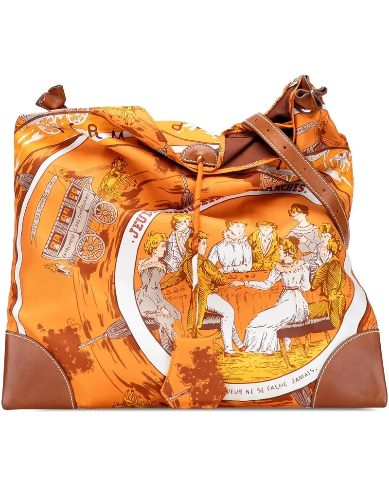 Hermès Hobo Bags Jeu des Omnibus et Dames Blanches Silky Pop Crossb orange Orange