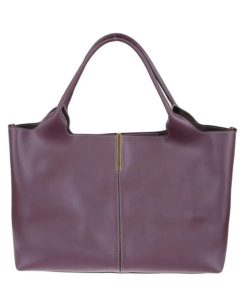 TOD'S Hobo Bags Burgundy Calfskin Shopping Bag grau Grau