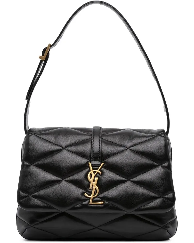 Saint Laurent Hobo Bags Quilted Lambskin Le 57 Diamond Shoulder Bag schwarz Schwarz