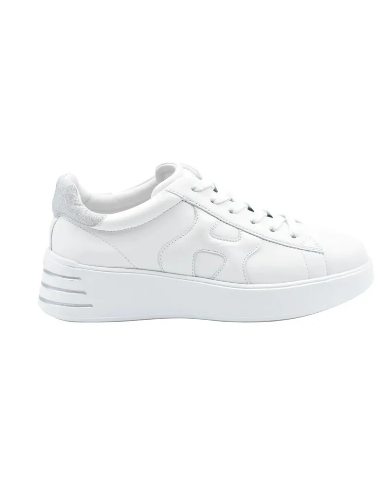 Hogan Low-Top Sneaker Minimalist Silver White Laced Sneakers weiß Weiß