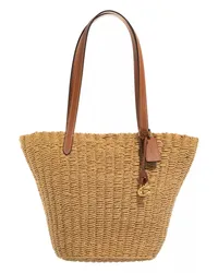 Coach Shopper Small Straw Tote Beige