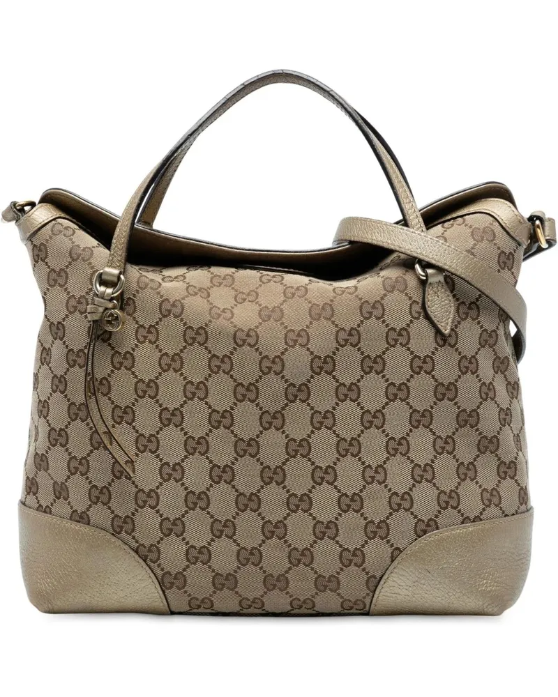 Gucci Hobo Bags Medium GG Canvas Bree Satchel braun Braun
