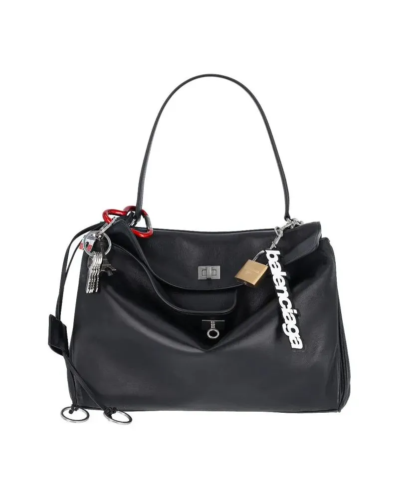 Balenciaga Hobo Bags "Rodeo" Medium Charm Bag Black schwarz Schwarz