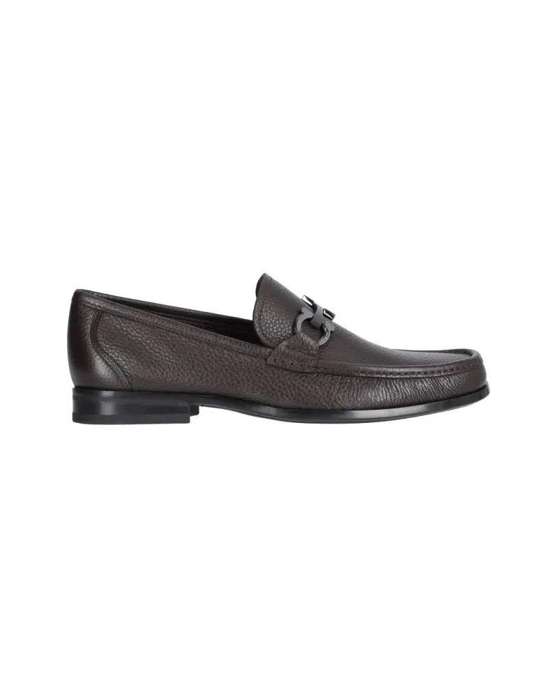 Ferragamo Loafer Brown Hammered Leather Loafer braun Braun