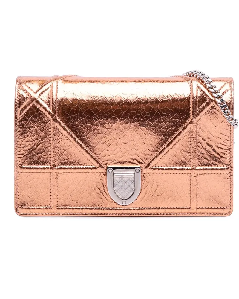 Dior Hobo Bags Metallic Ceramic Effect Deerskin Diorama Wallet on goldfarben Gold