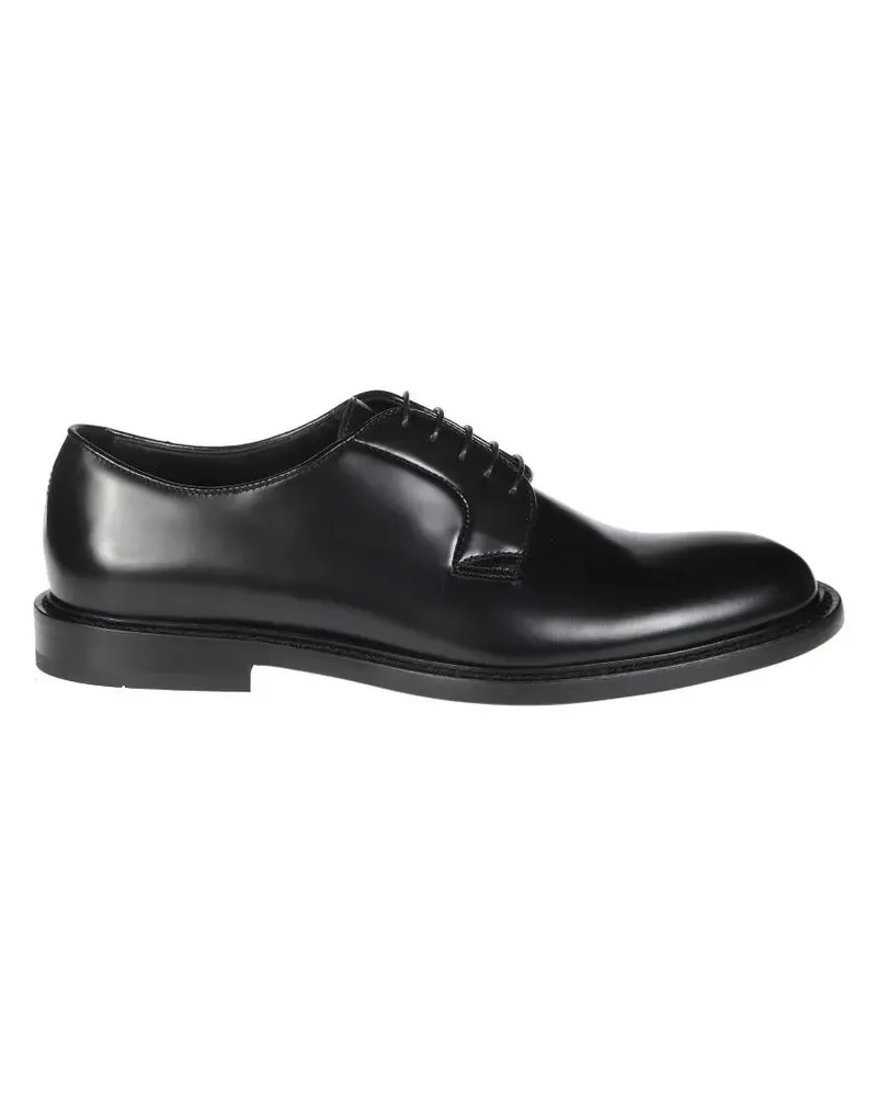 Doucal´s Loafer Black Leather Derby Shoes schwarz Schwarz