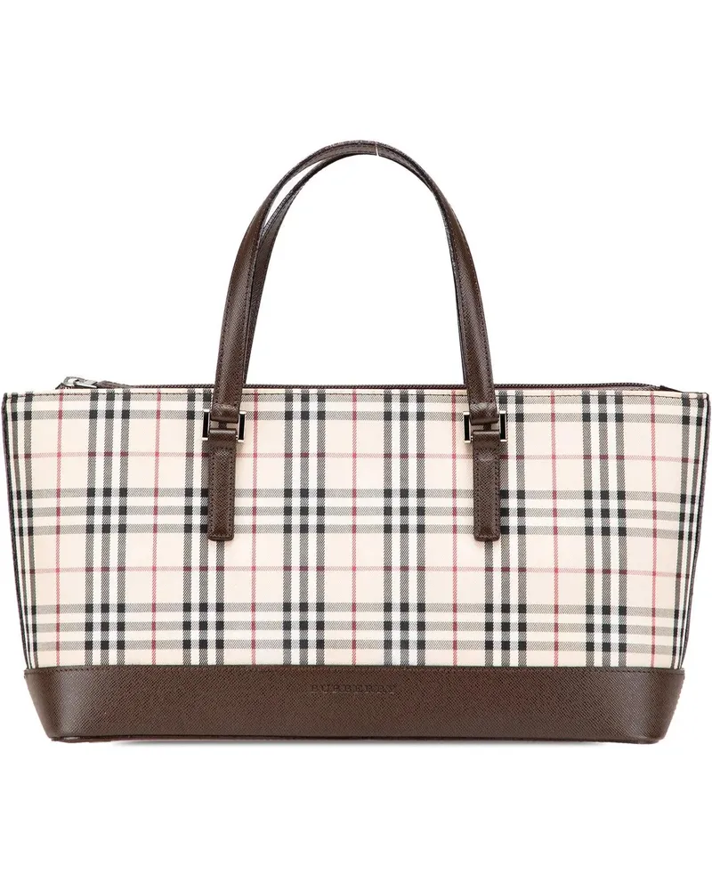 Burberry Crossbody Bags 2000-2017 House Check Canvas Handbag braun Braun