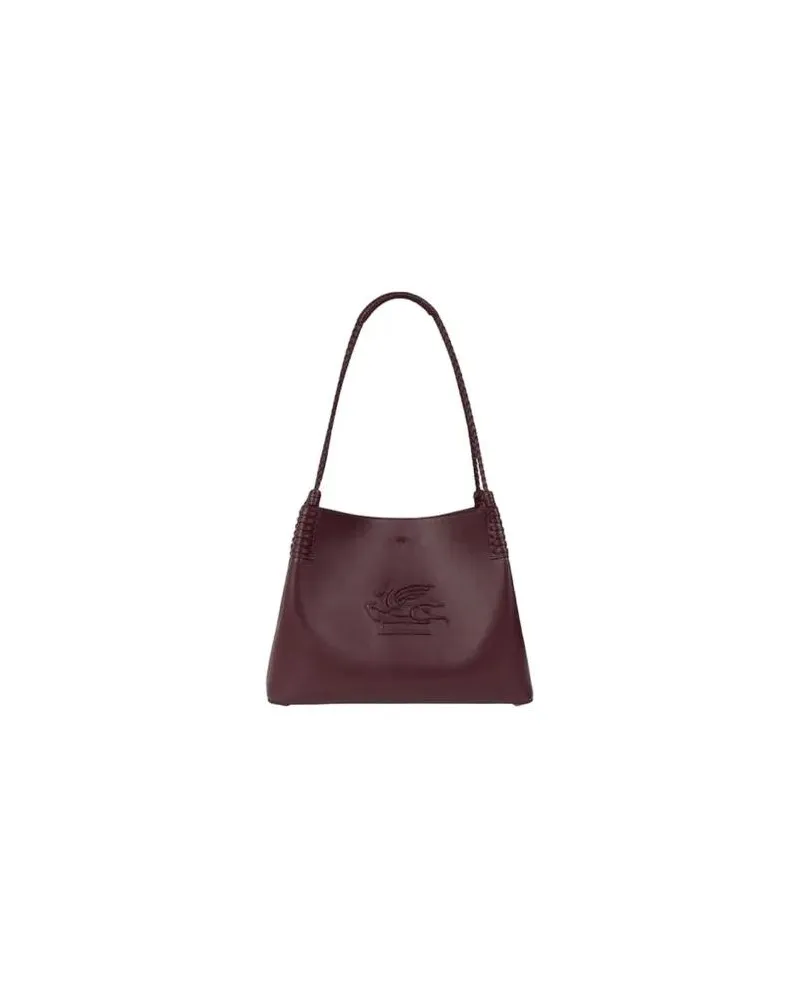 Etro Hobo Bags Bordeaux Leather Shoulder Bag schwarz Schwarz