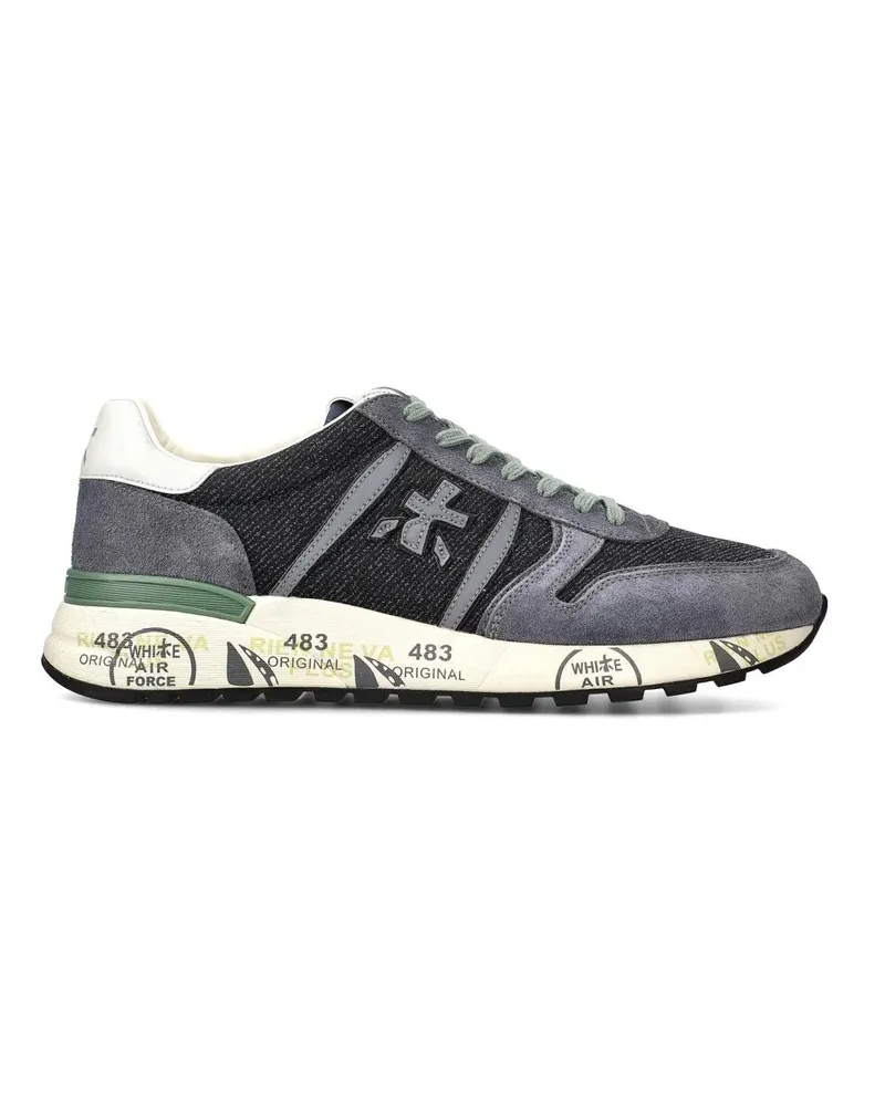 Premiata Low-Top Sneaker Lander Sneakers In Denim Suede And Blue Fabric blau Blau
