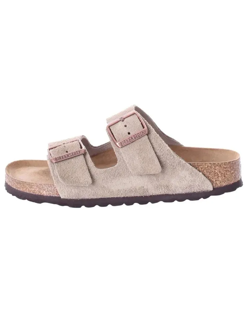 Birkenstock Loafer Ciabatta Arizona Suede Leather Taupe beige Beige