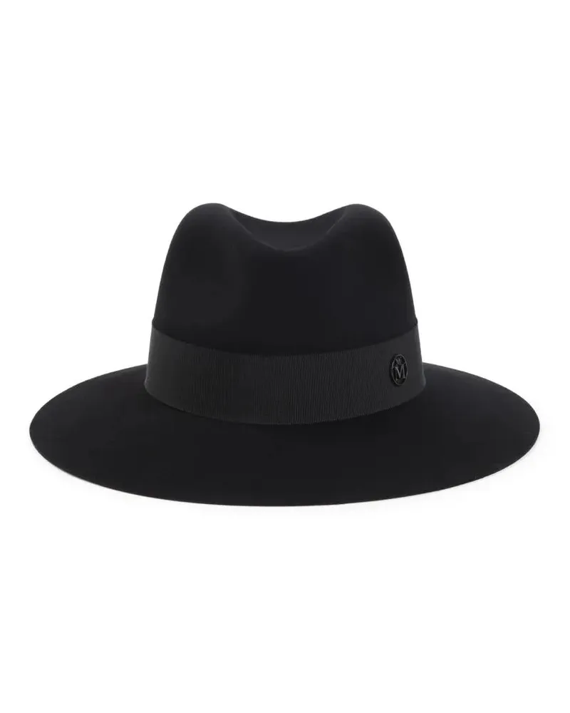 Maison Michel Caps & Mützen Black Wool Hat With Wide Brim schwarz Schwarz