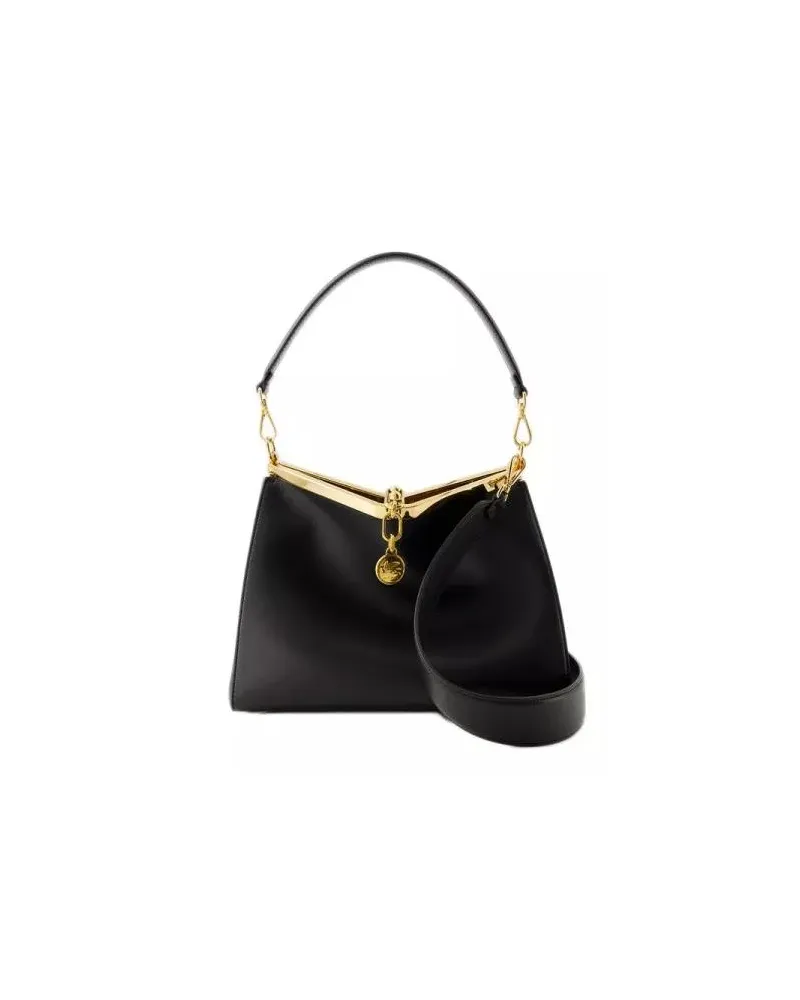 Etro Shopper Pelle Unita Hobo Bag - Leather - Black Schwarz