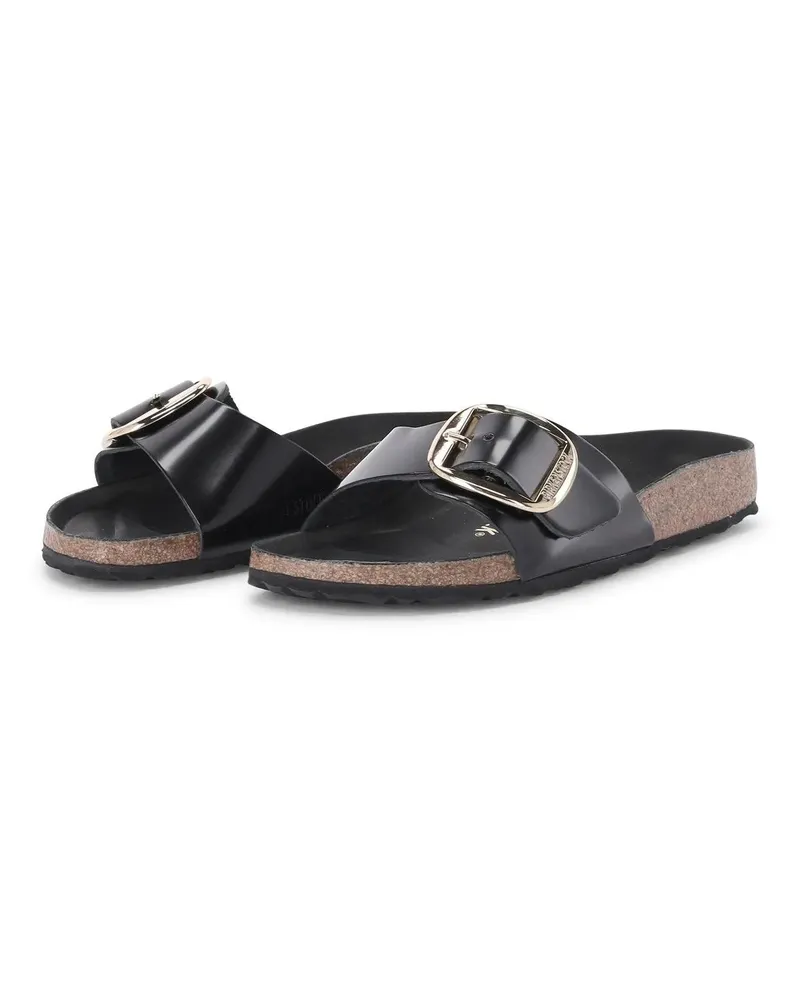Birkenstock Low-Top Sneaker Sandale Madrid Big Buckle Natural Leather schwarz Schwarz
