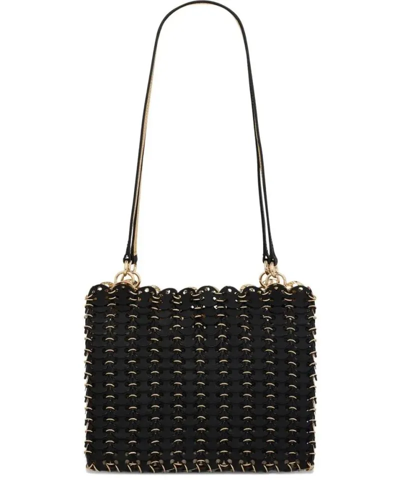 Paco Rabanne Hobo Bags Woven Black Leather Shoulder Bag schwarz Schwarz