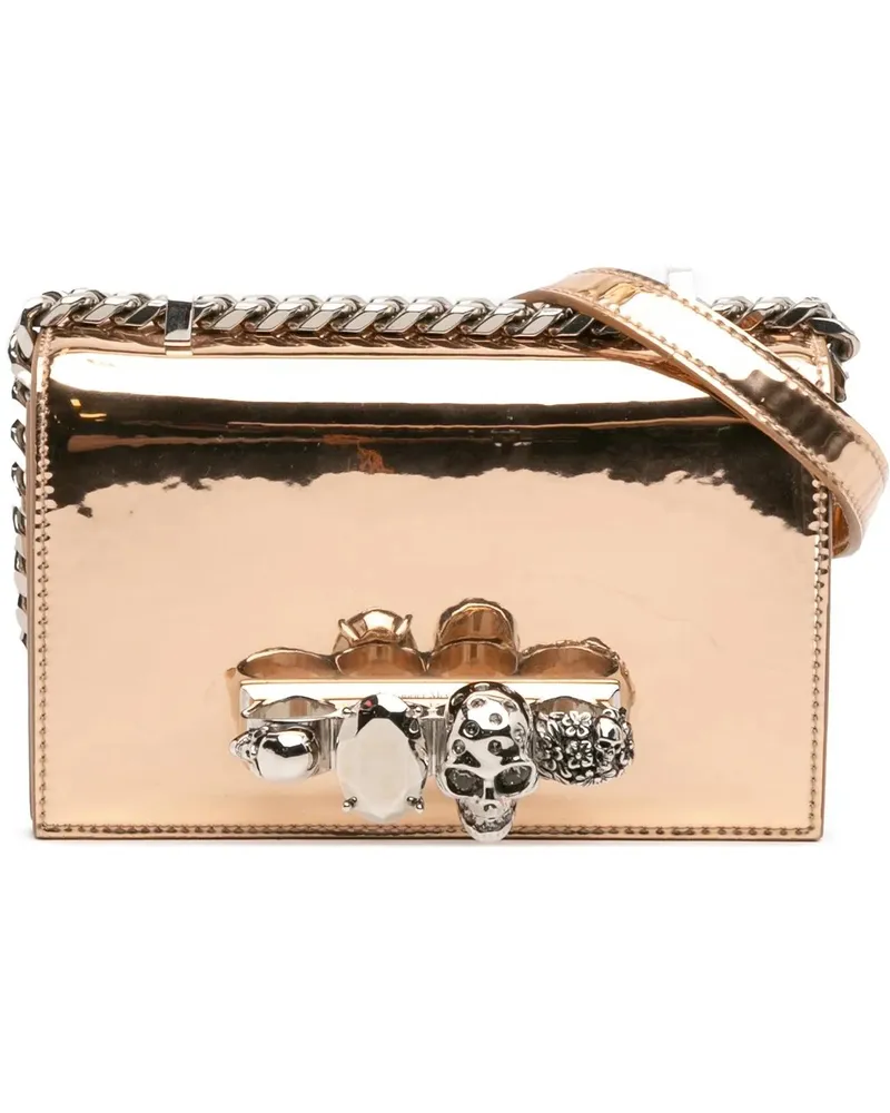 Alexander McQueen Hobo Bags Mini Metallic Calfskin Jewelled Crossbody goldfarben Gold