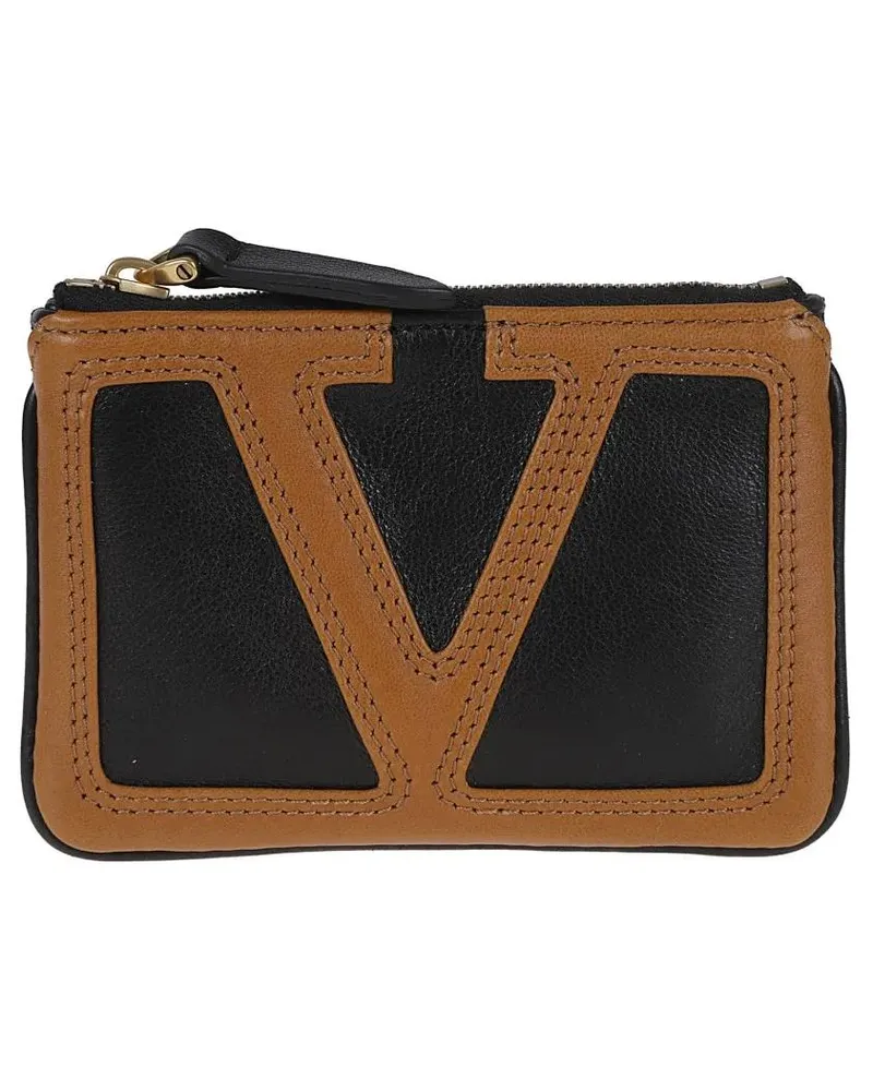 Valentino Garavani Schlüssel- & Taschenanhänger Vintage Lambskin Key Case black Schwarz
