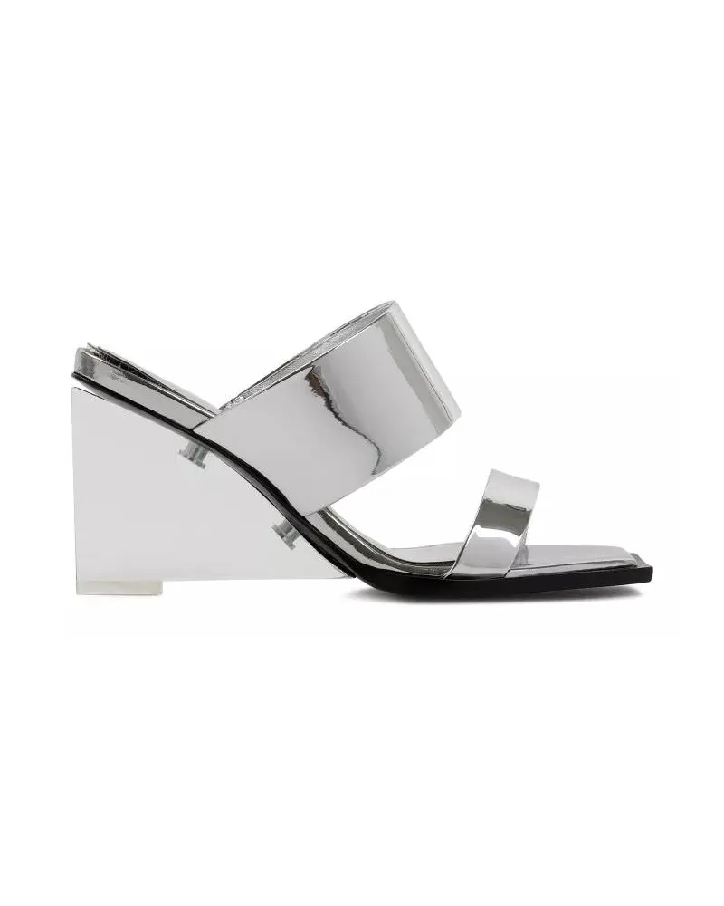 Alexander McQueen Sandalen Silver Calf Leather Sandals silberfarben Silber