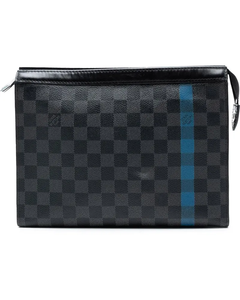 Louis Vuitton Clutches Damier Graphite Stripe Pochette Voyage MM schwarz Schwarz