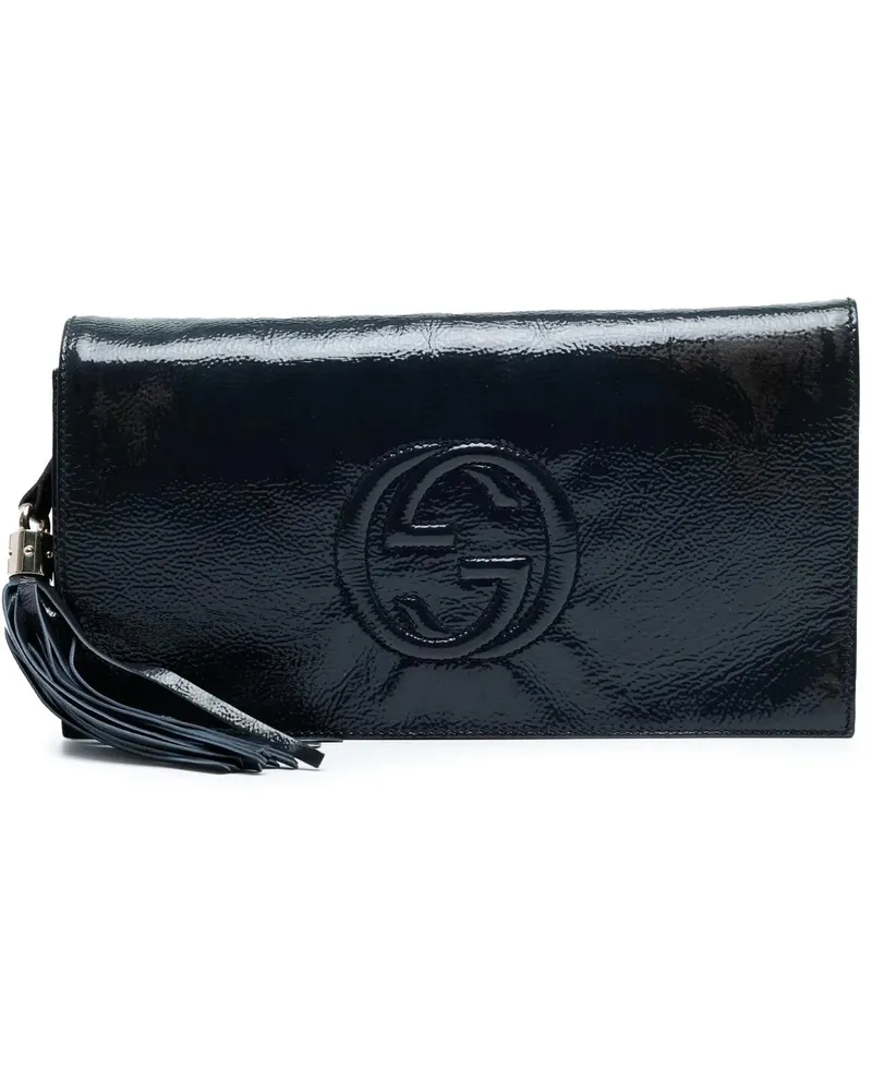 Gucci Clutches Soft Patent Soho Disco Clutch blau Blau