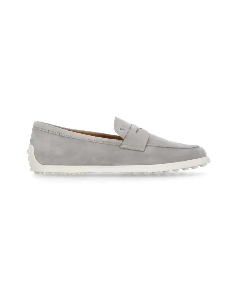 TOD'S Grey Suede Leather Loafers grau Grau
