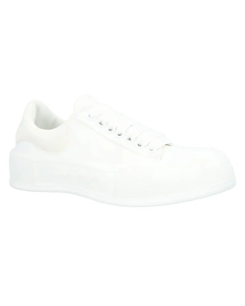 Alexander McQueen Low-Top Sneaker Deck Skate Plimsoll Shoes weiß Weiß