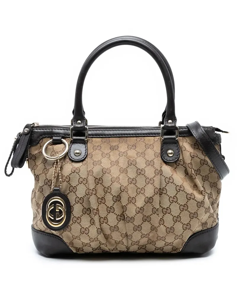Gucci Hobo Bags GG Canvas Sukey Satchel braun Braun