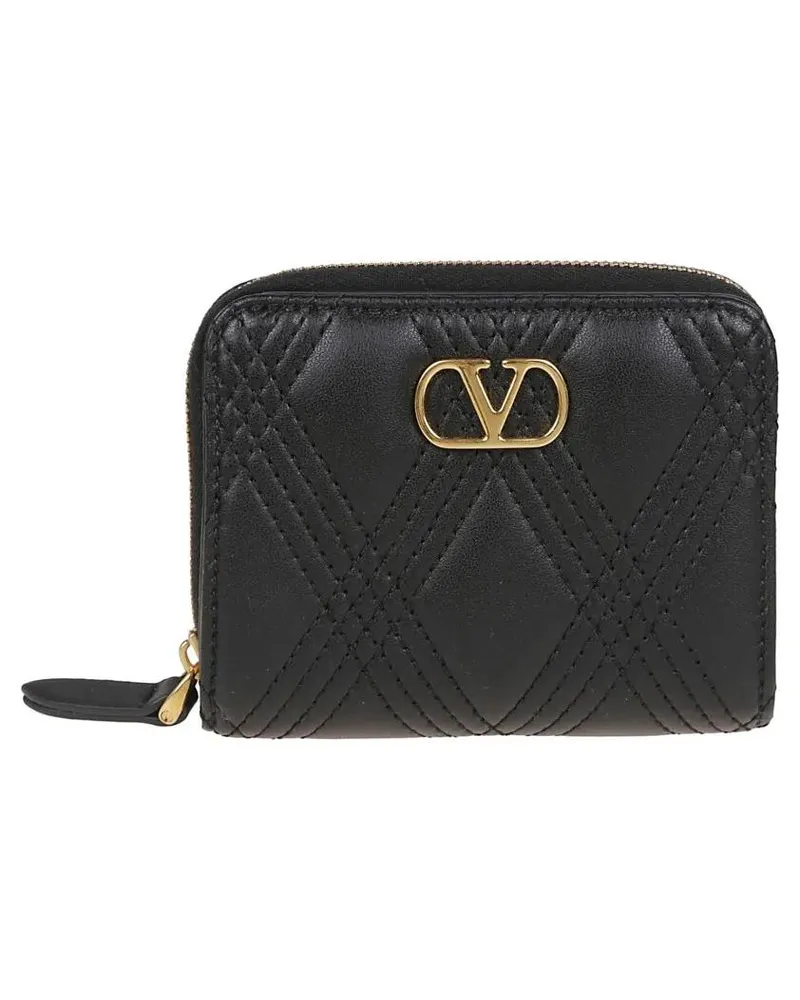 Valentino Garavani Portemonnaie Zip Around Wallet Quiltie 67 schwarz Schwarz