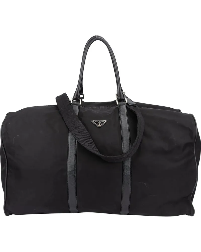 Prada Crossbody Bags  Black Nylon Triangle Duffle Bag 60 schwarz Schwarz