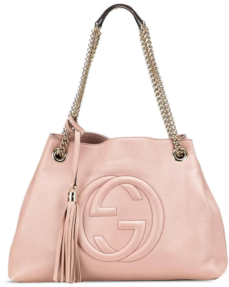 Gucci Shopper Medium Leather Soho Chain Tote rosa Gold