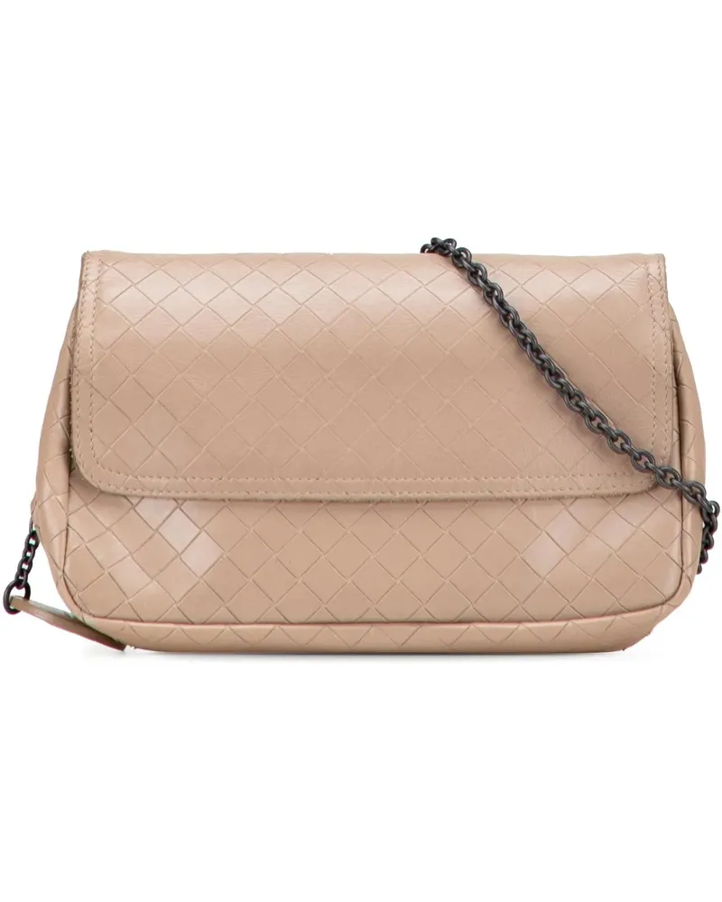 Bottega Veneta Hobo Bags Small Leather Intrecciomirage Chain Crossbody braun Braun