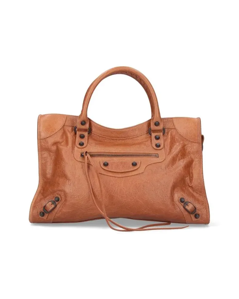 Balenciaga Hobo Bags Structured Brown Handbag With Clean Lines braun Braun