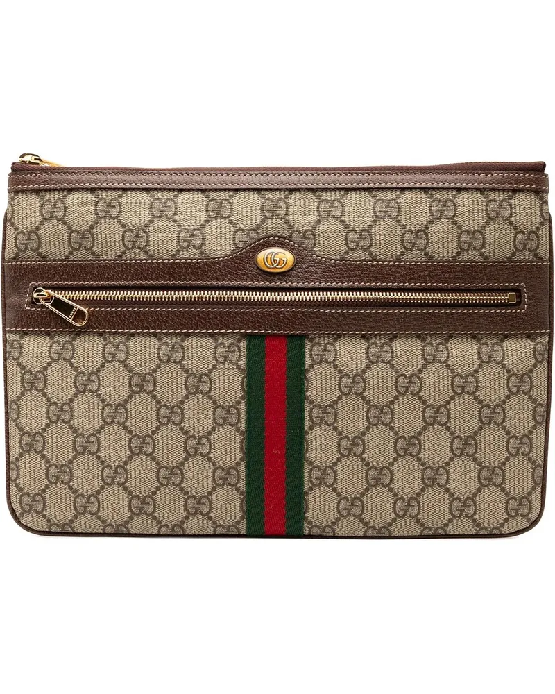 Gucci Clutches GG Supreme Web Ophidia Clutch braun Braun