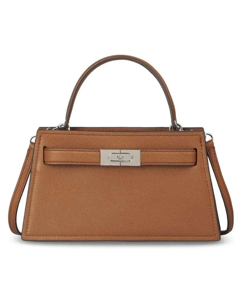 Tory Burch Crossbody Bags Petite Lee Radziwill Pebbled Handbag With Structur braun Braun