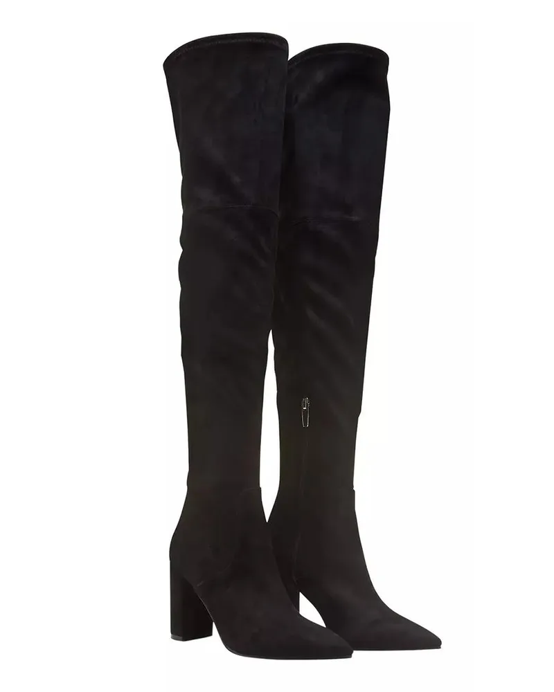 Isabel Bernard Boots & Stiefeletten Vendôme Fem Suede Stretch Overknee Boots Schwarz