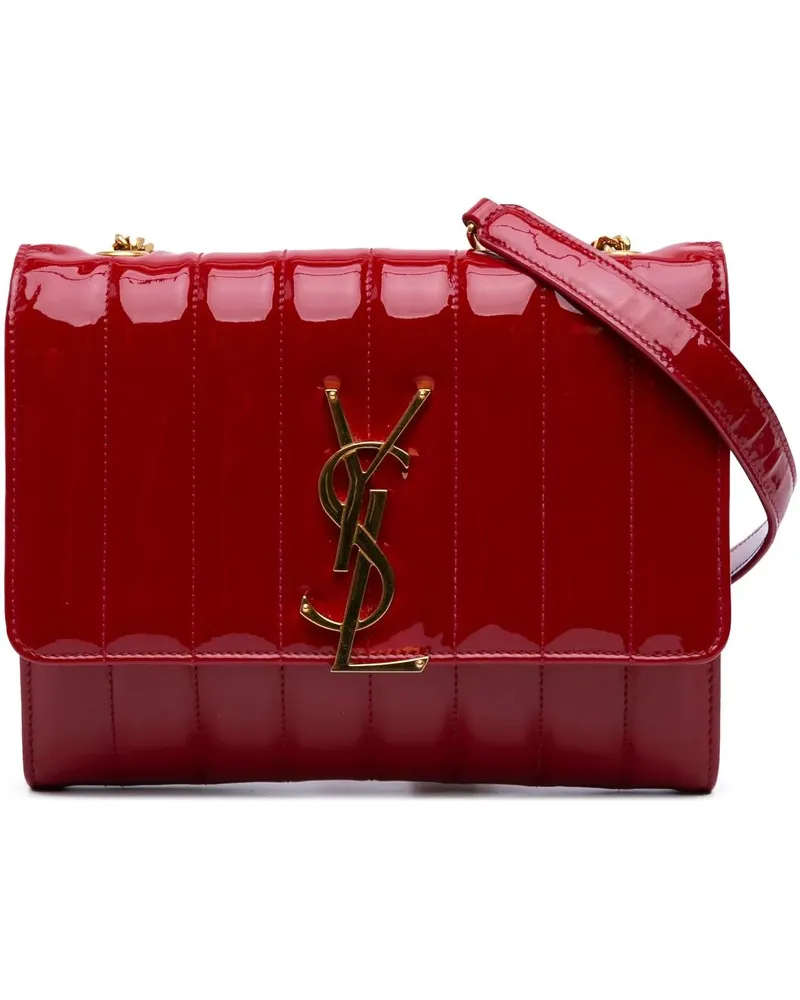 Saint Laurent Hobo Bags Matelasse Patent Monogram Vicky Chain Wallet rot Rot