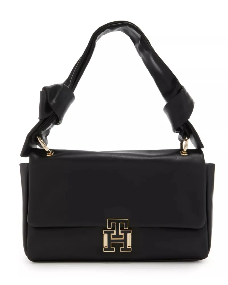 Tommy Hilfiger Hobo Bags Pushlock Schultertasche schwarz Schwarz