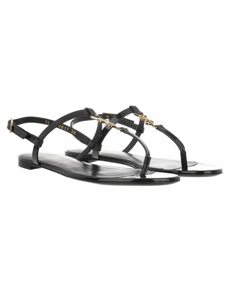 Saint Laurent Sandalen Cassandra Flat Sandals Leather schwarz Schwarz