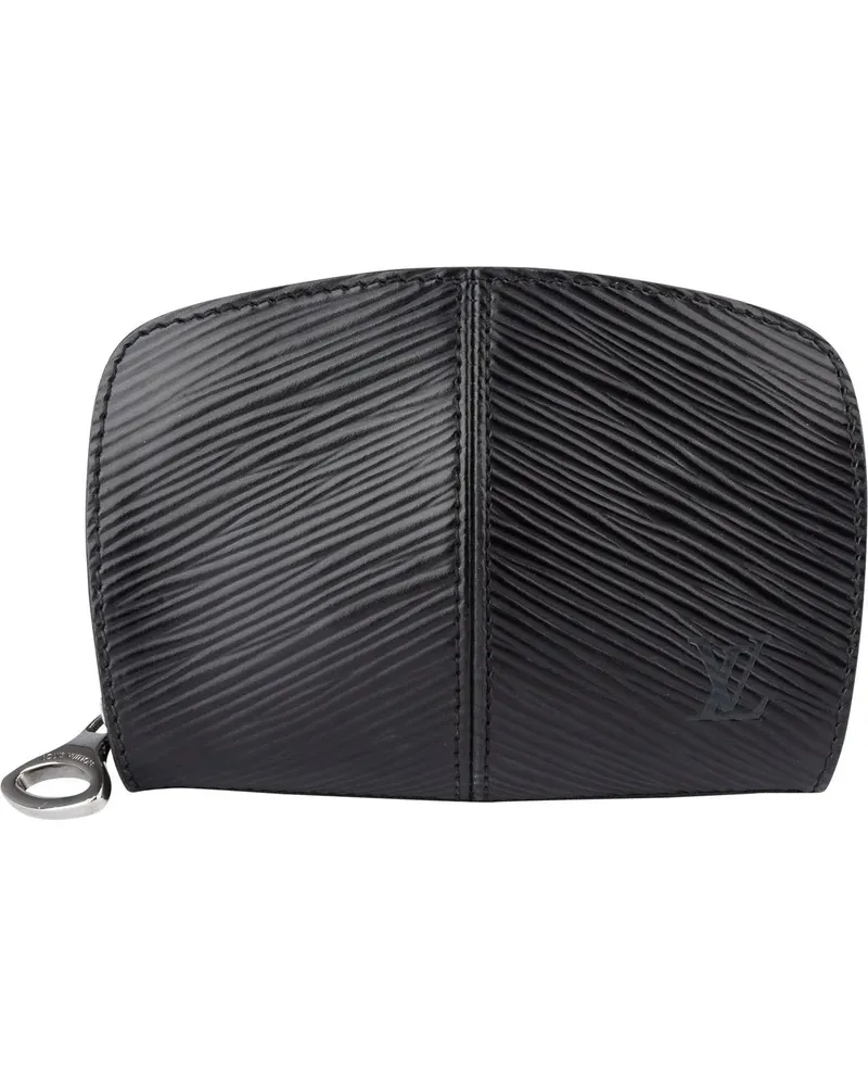 Louis Vuitton Portemonnaie  Noir Epi Leather Demi Lune Coin Wall schwarz Schwarz