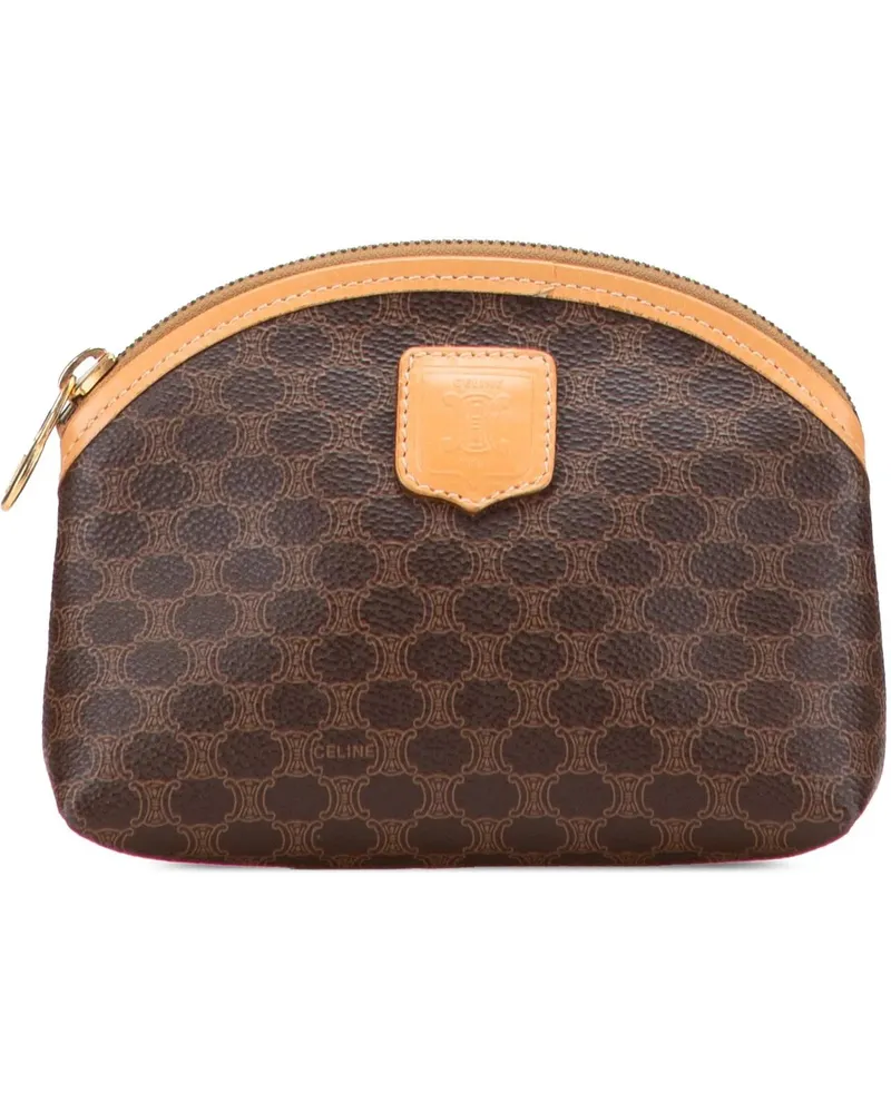 Celine Kosmetiktaschen Macadam Coated Canvas Pouch braun Braun