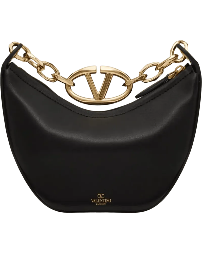 Valentino Garavani Hobo Bags Borsa nera con dettagli oro schwarz Schwarz