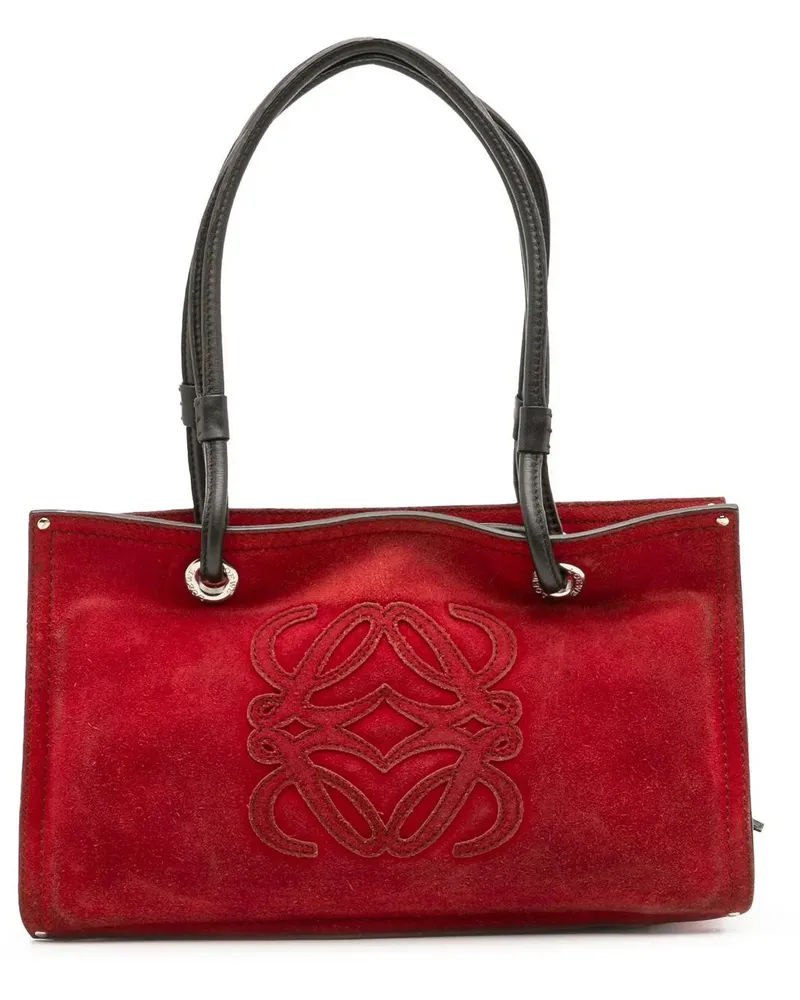 Loewe Hobo Bags Anagram Suede Shoulder Bag rot Rot