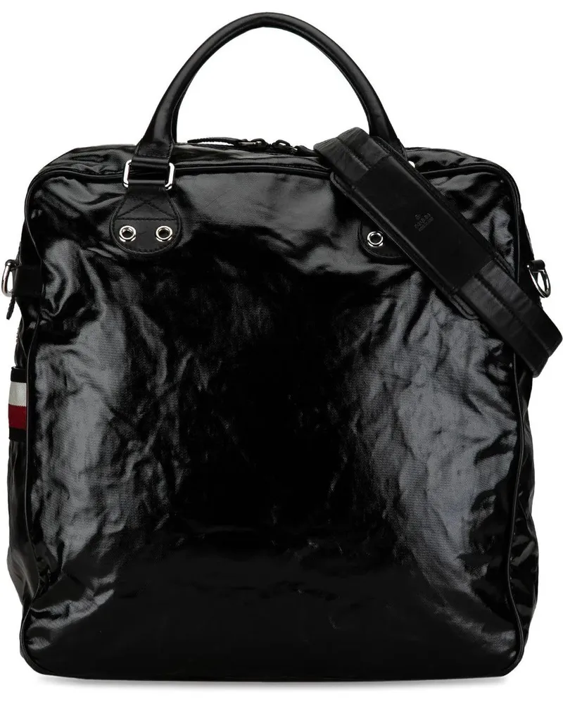 Gucci Hobo Bags 2000-2015 Web Coated Canvas Satchel schwarz Schwarz